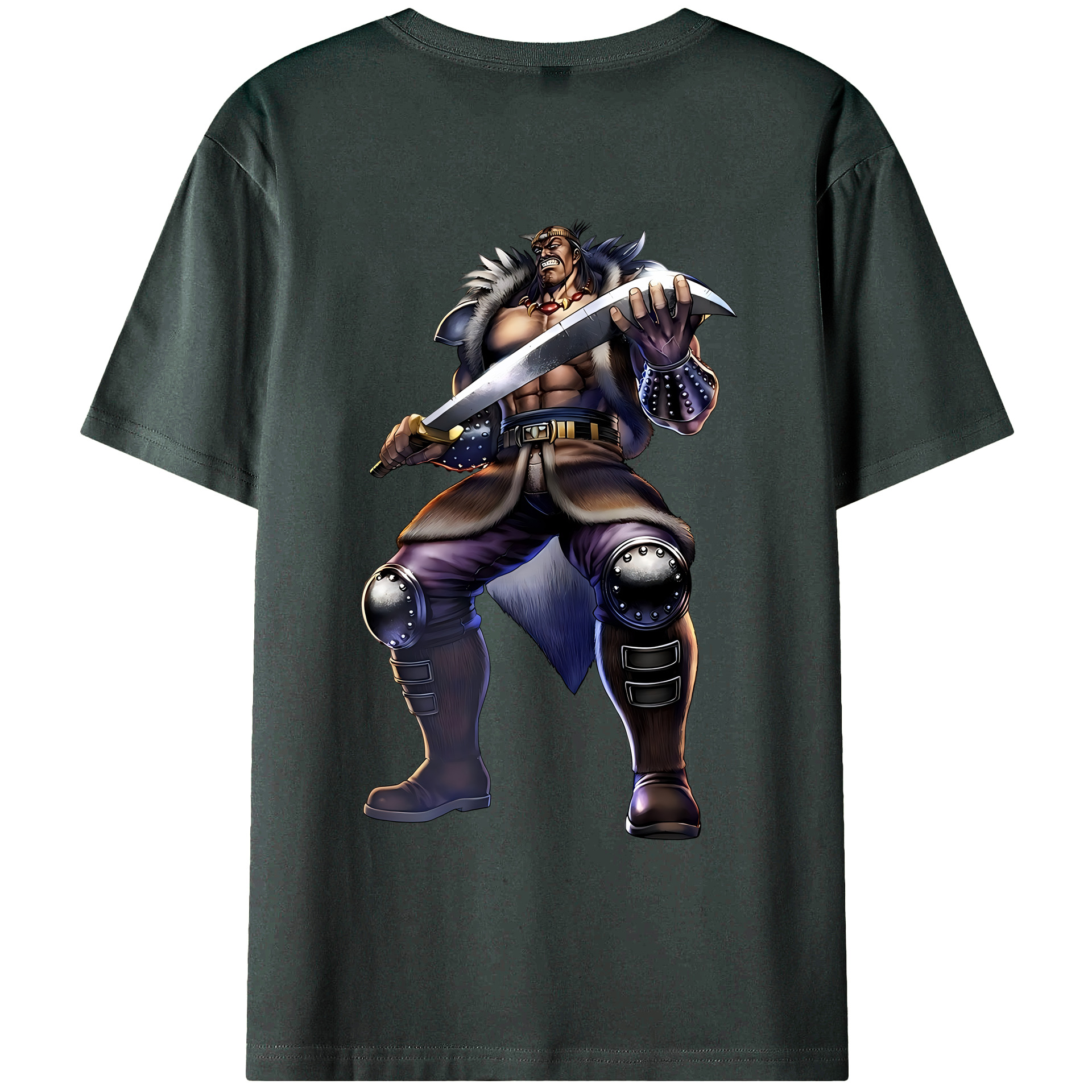 （画像用） 北斗の拳 Fist of the North Star 綿100％ メンズ半袖Tシャツ（バックプリント） 通気性